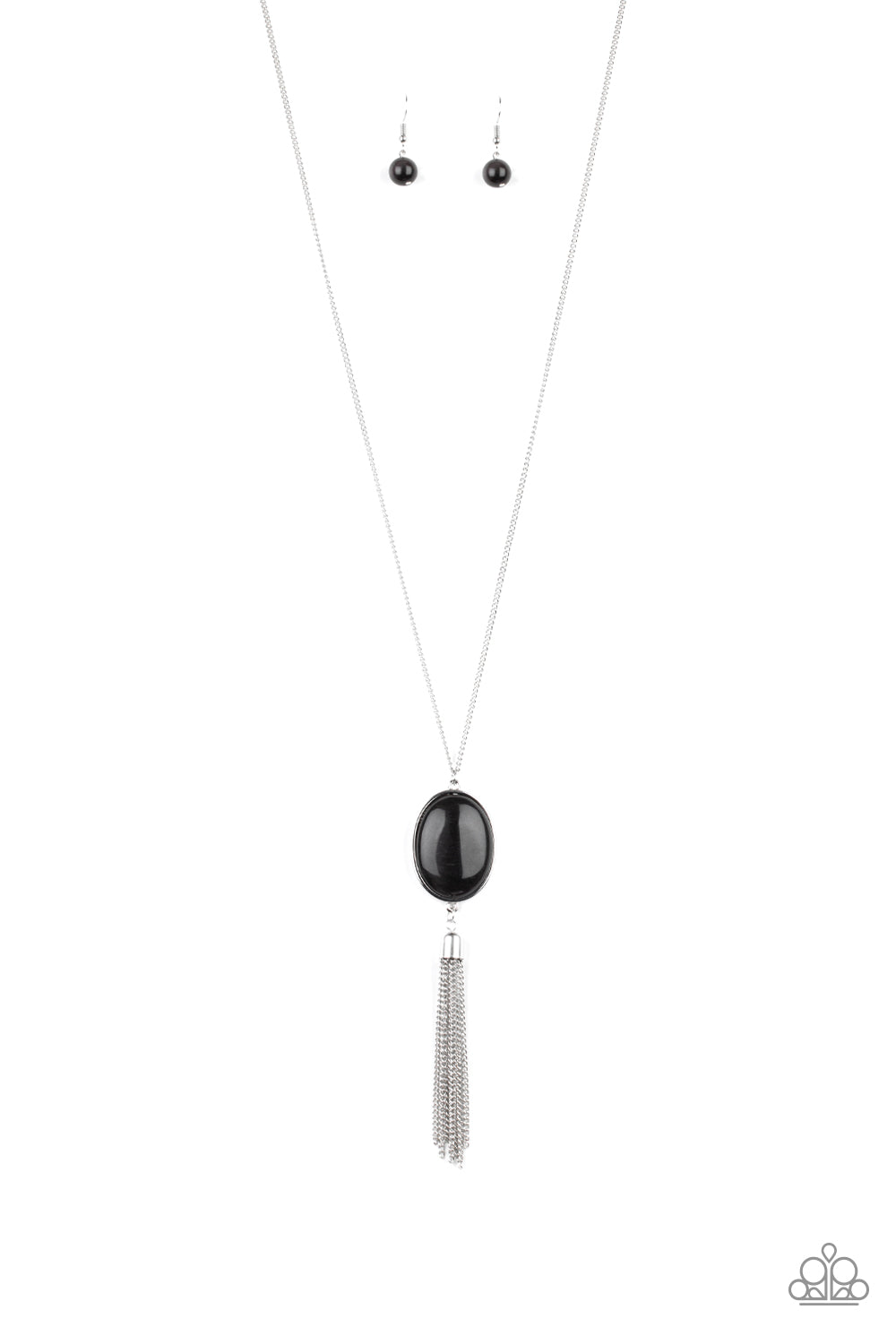 Tasseled Tranquility - black - Paparazzi necklace