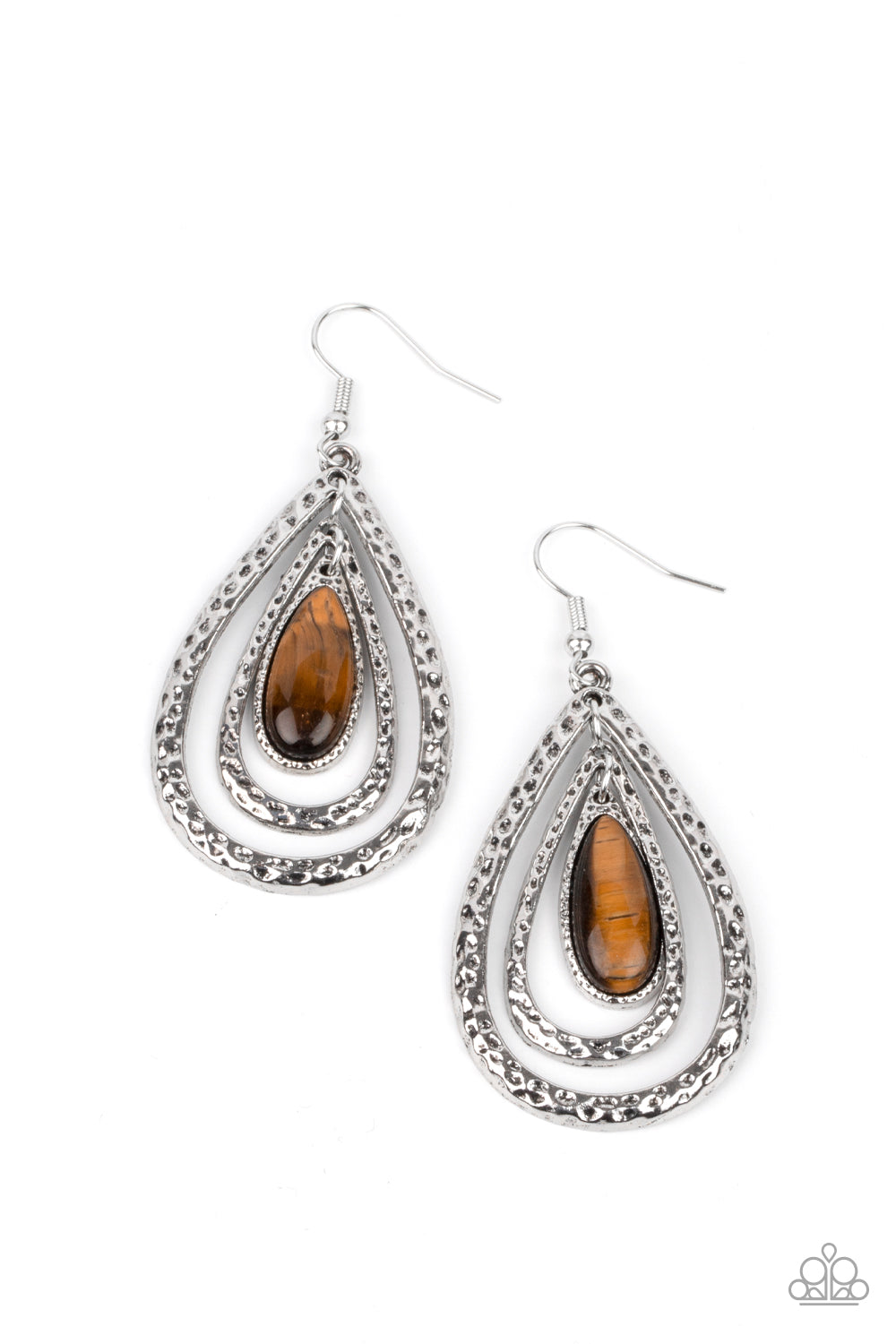 Teardrop Torrent - brown - Paparazzi earrings