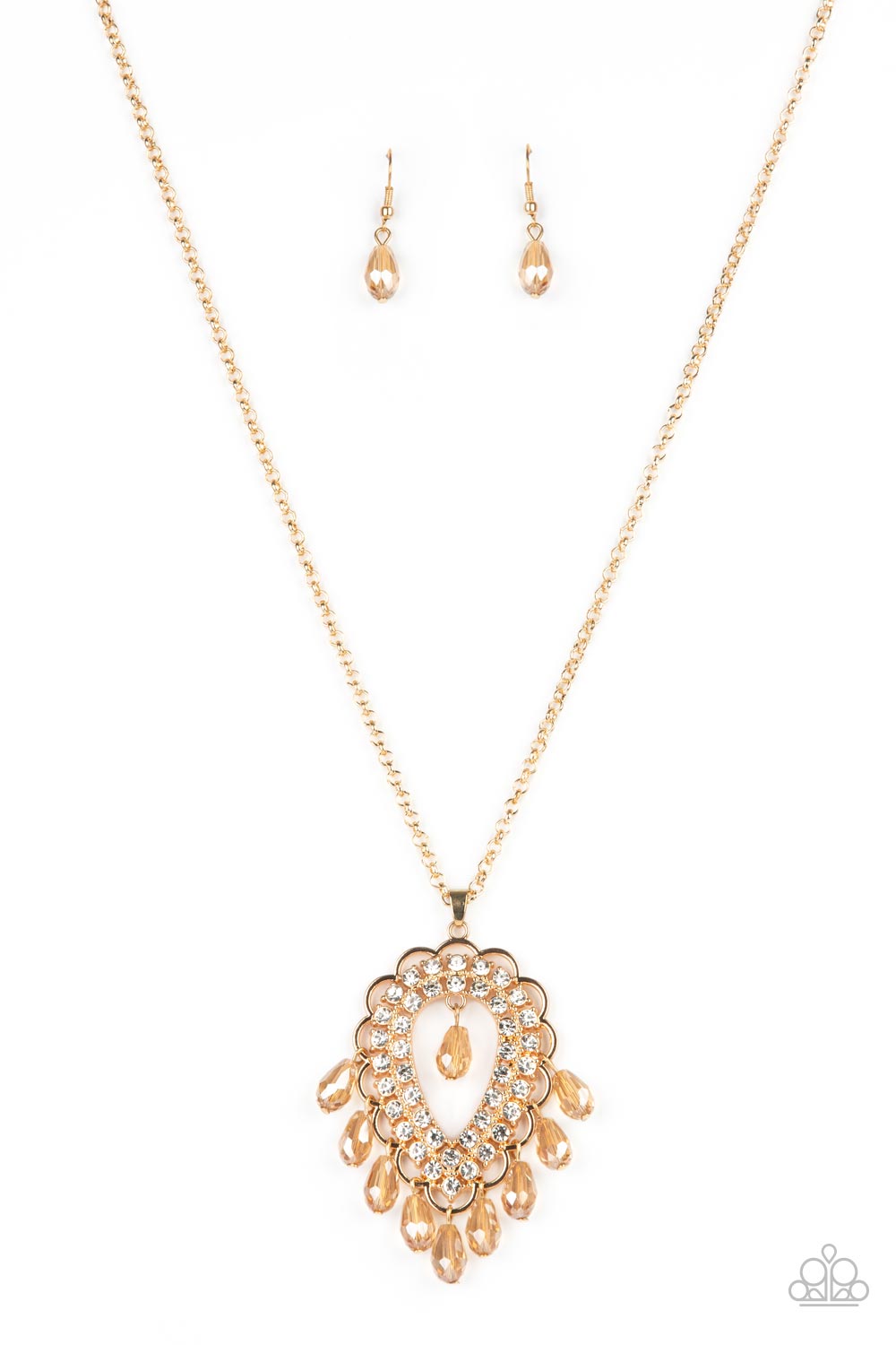 Teasable Teardrops - gold - Paparazzi necklace