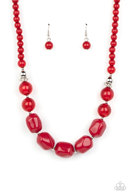 Ten Out of TENACIOUS - red - Paparazzi necklace