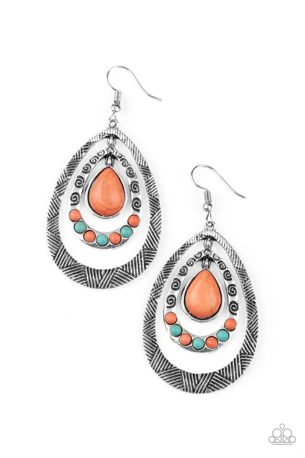 Terra Teardrops - orange - Paparazzi earrings