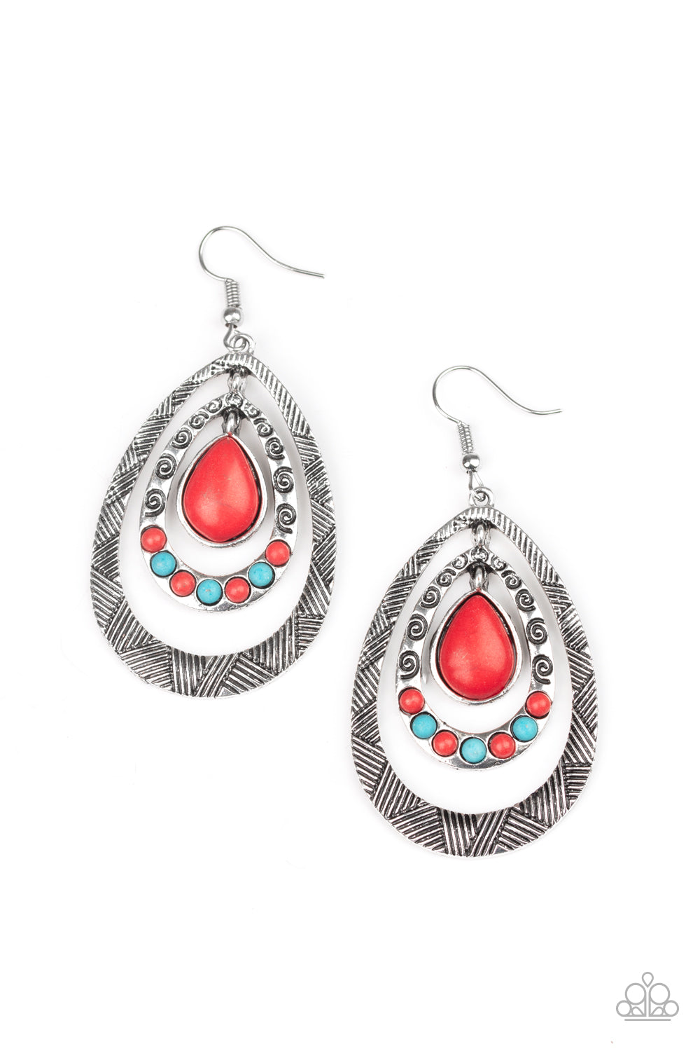 Terra Teardrops - red - Paparazzi earrings