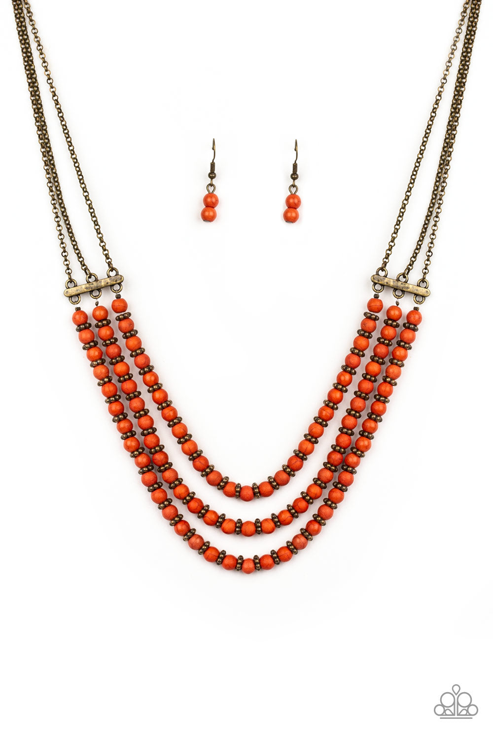 Terra Trails - orange - Paparazzi necklace