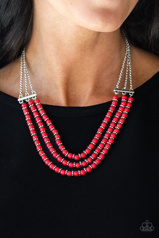 Terra Trails - red - Paparazzi necklace