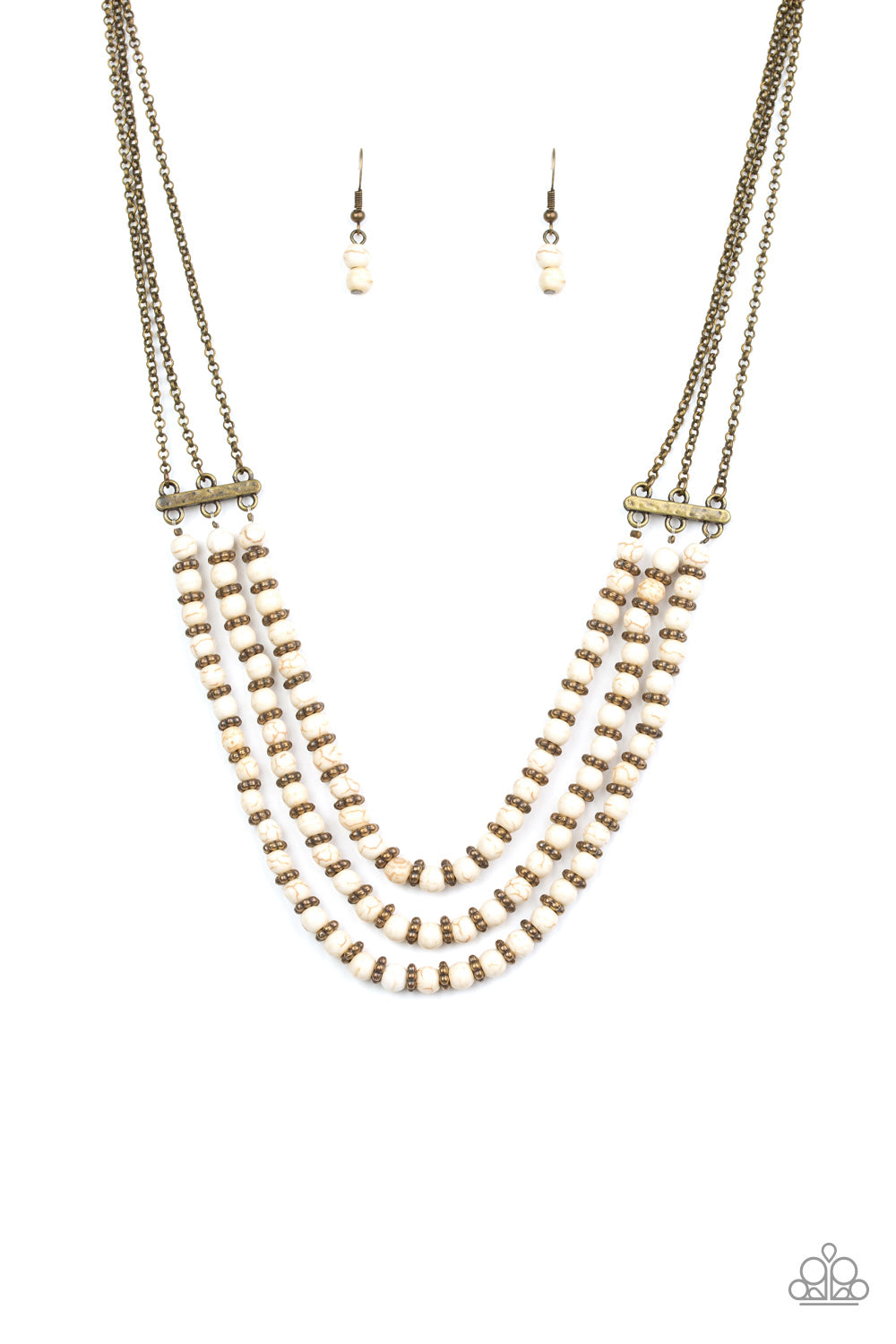 Terra Trails - white - Paparazzi necklace