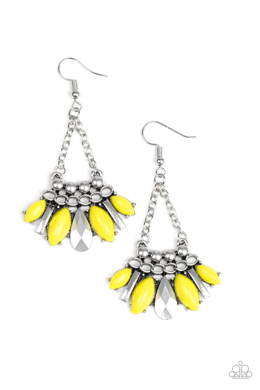 Terra Tribe - yellow - Paparazzi earrings