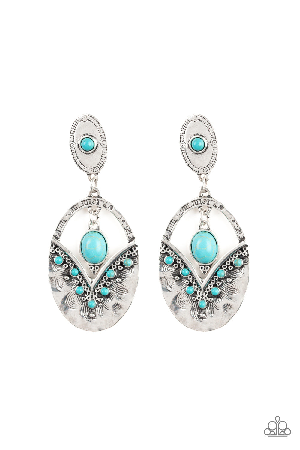 Terra Tribute - blue - Paparazzi earrings