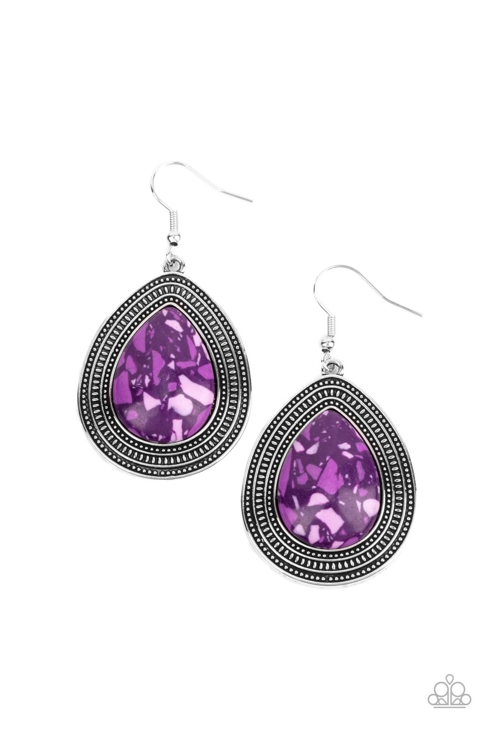 Terrazzo Tundra - purple - Paparazzi earrings