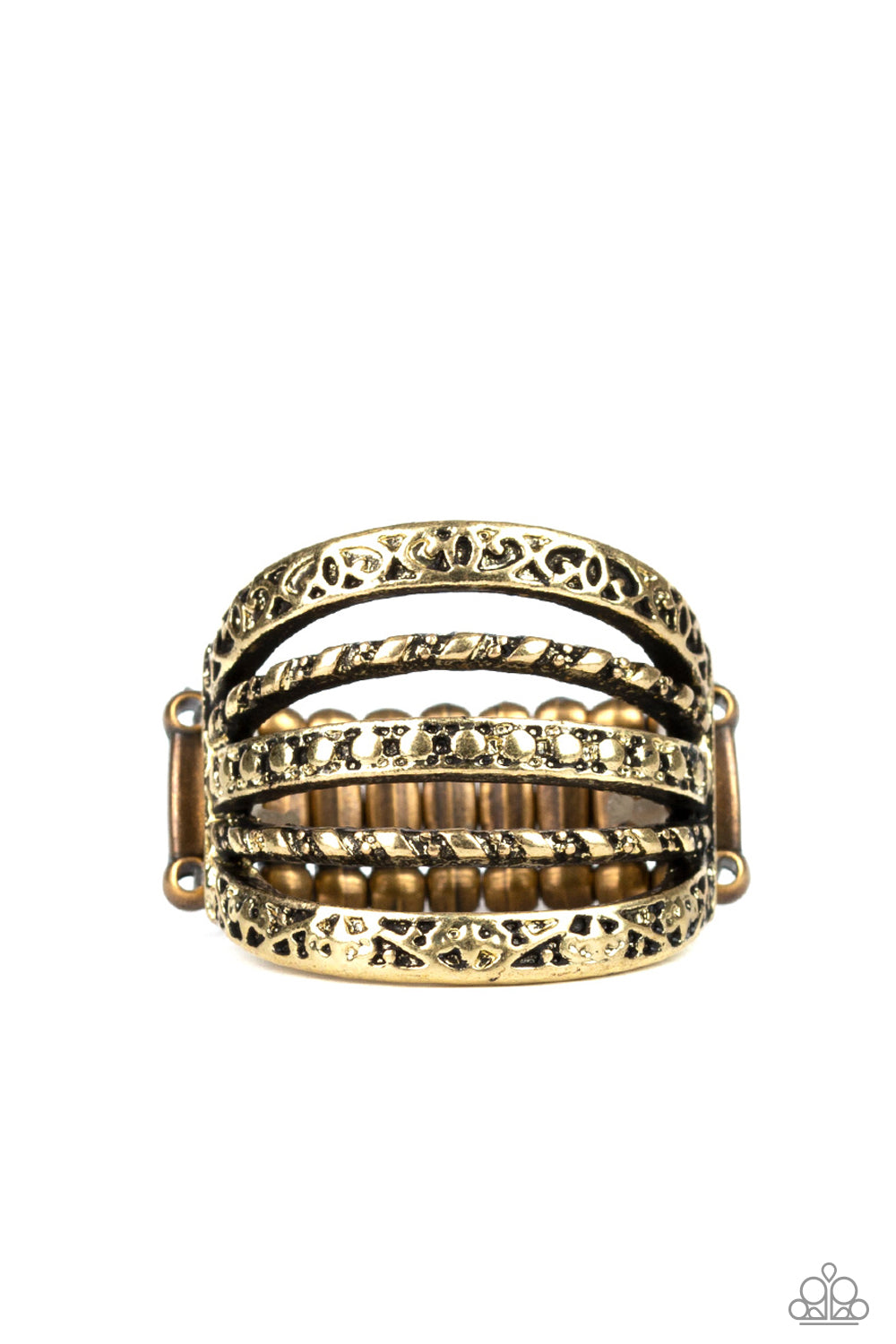Textile Bliss - brass - Paparazzi ring