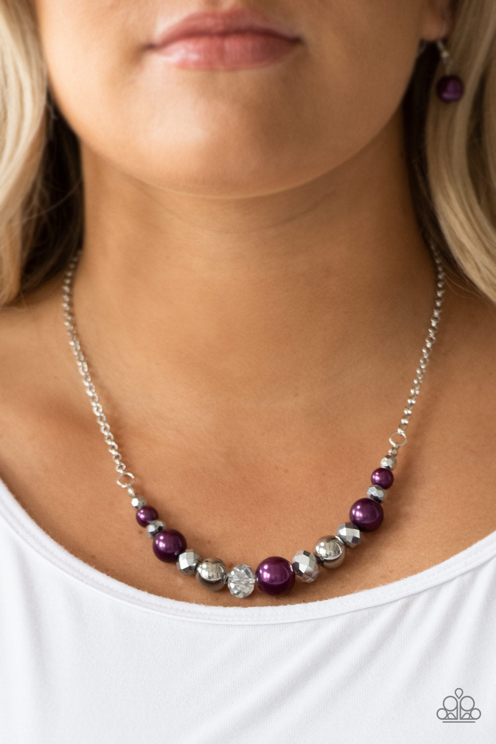 The Big Leaguer - purple - Paparazzi necklace