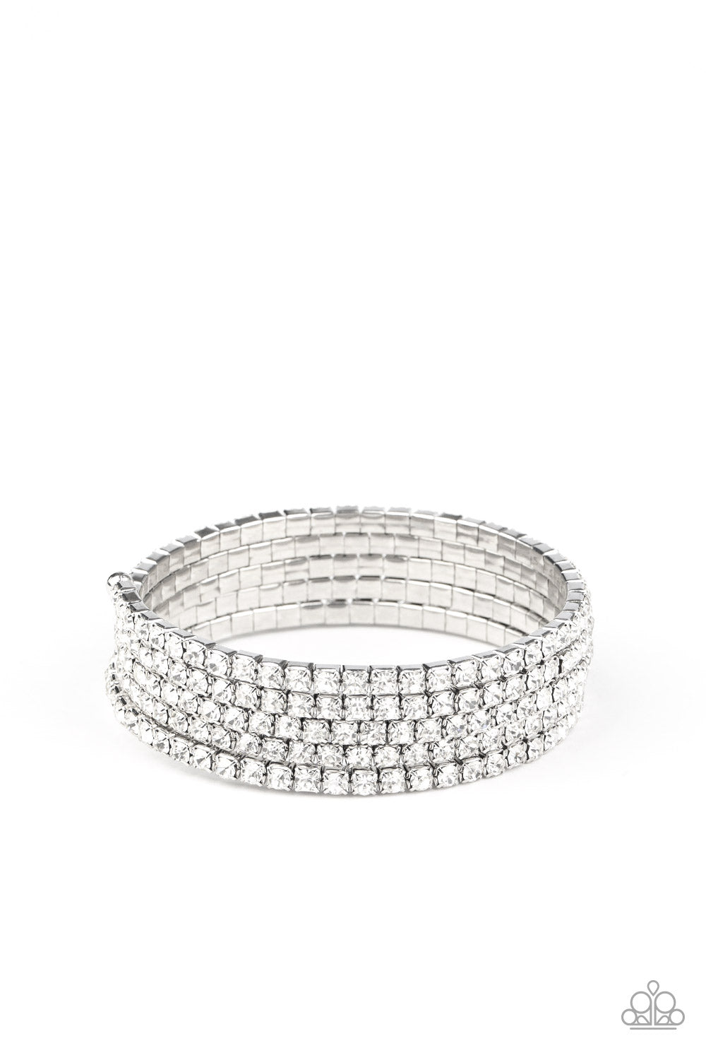 The GLOW-Digger - white - Paparazzi bracelet