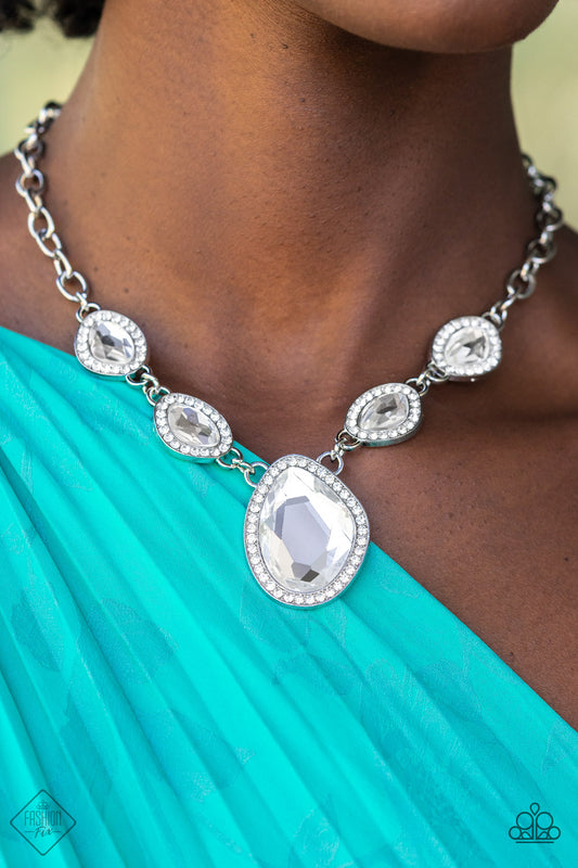 The Upper Echelon - white - Paparazzi necklace