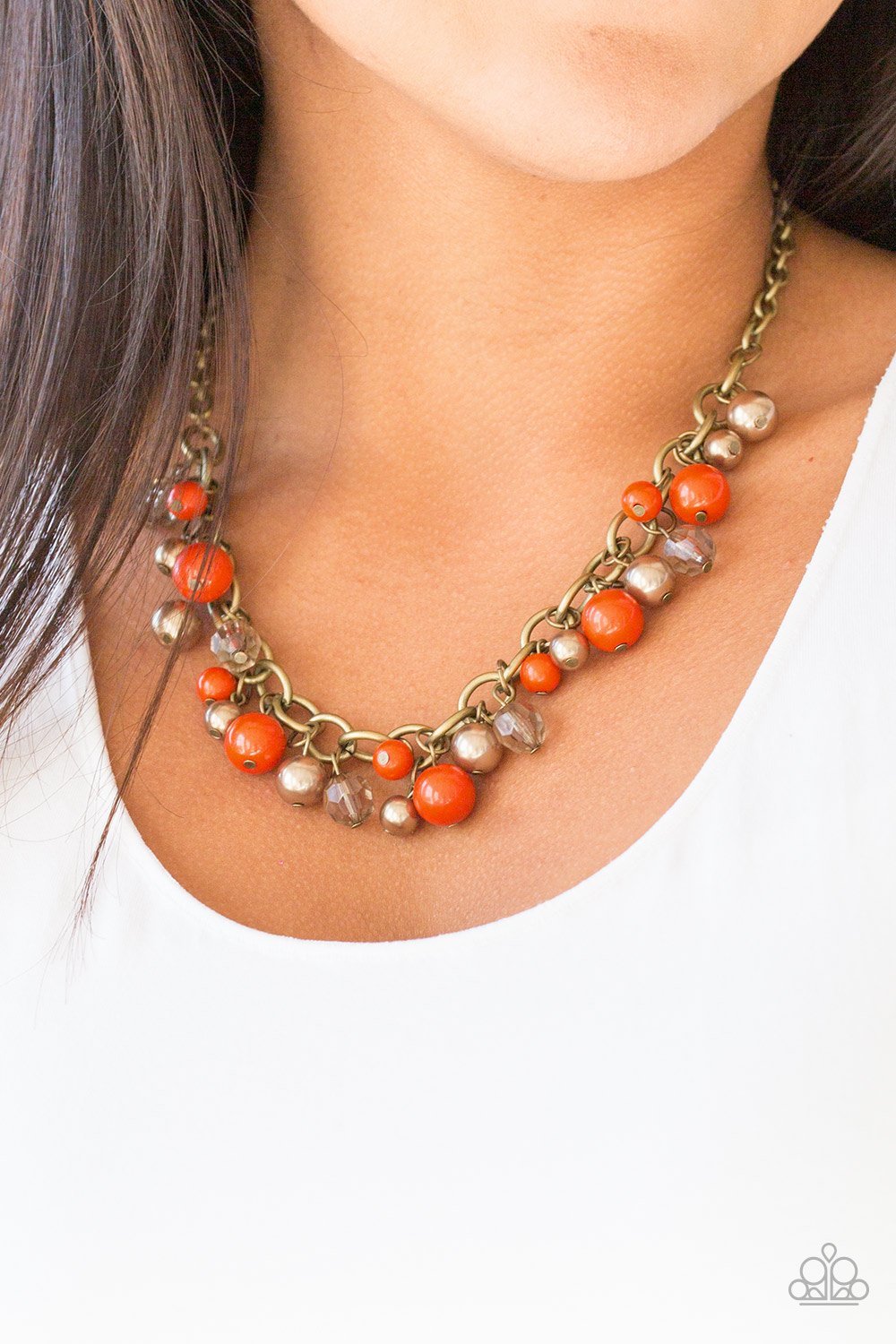 The GRIT Crowd - orange - Paparazzi necklace