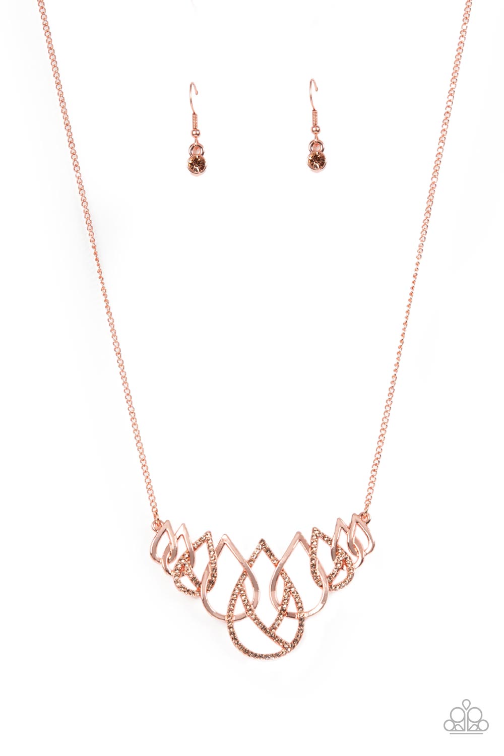 Thunderstruck Teardrops - copper - Paparazzi necklace