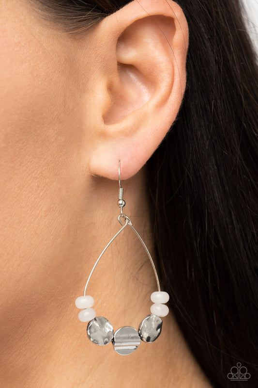 Tigris Treasure - white - Paparazzi earrings