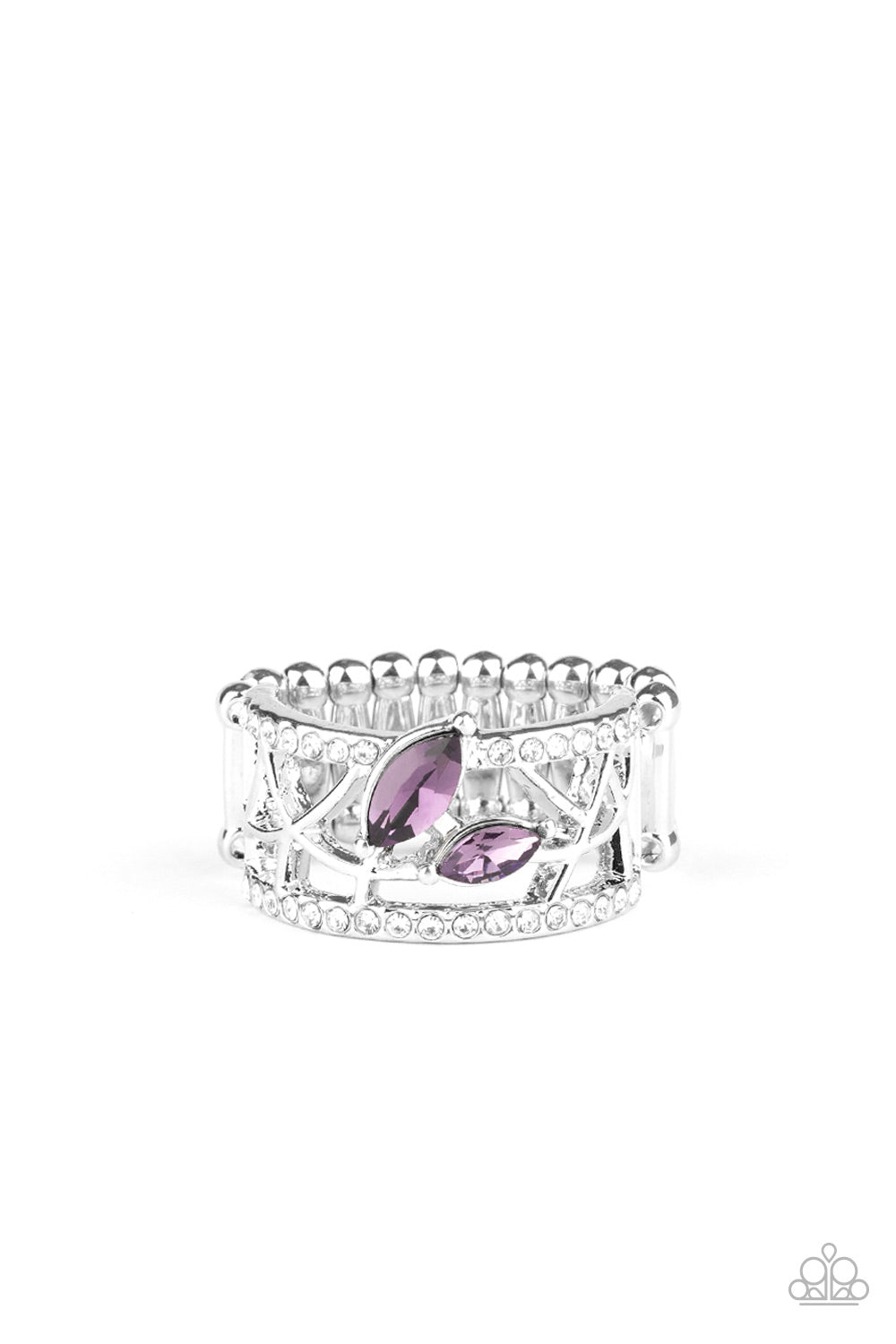 Tilted Twinkle - purple - Paparazzi ring