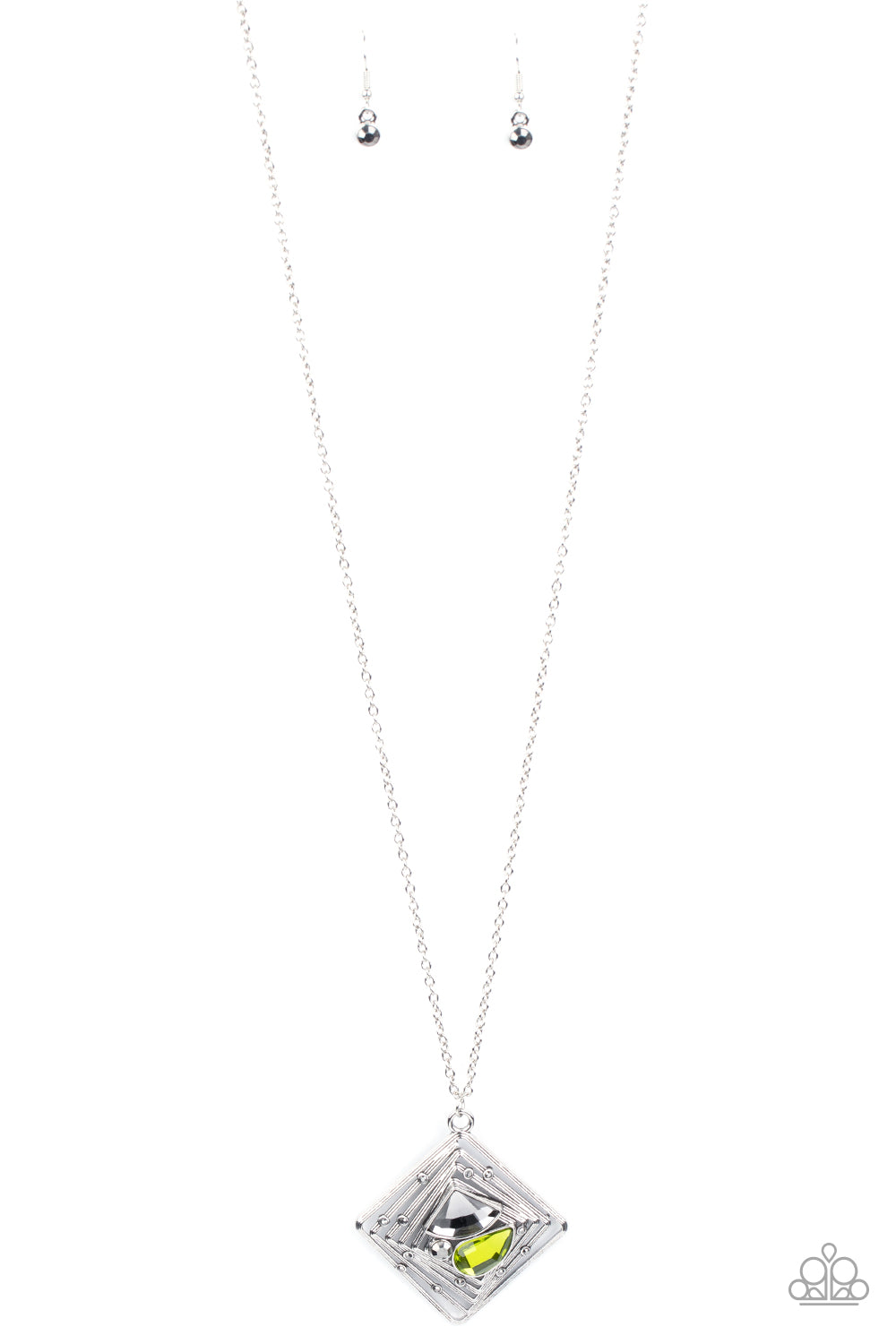 Timelessly Tilted - green - Paparazzi necklace