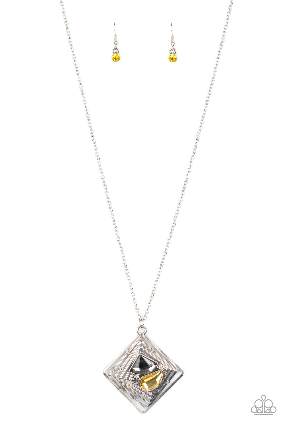 Timelessly Tilted - yellow - Paparazzi necklace