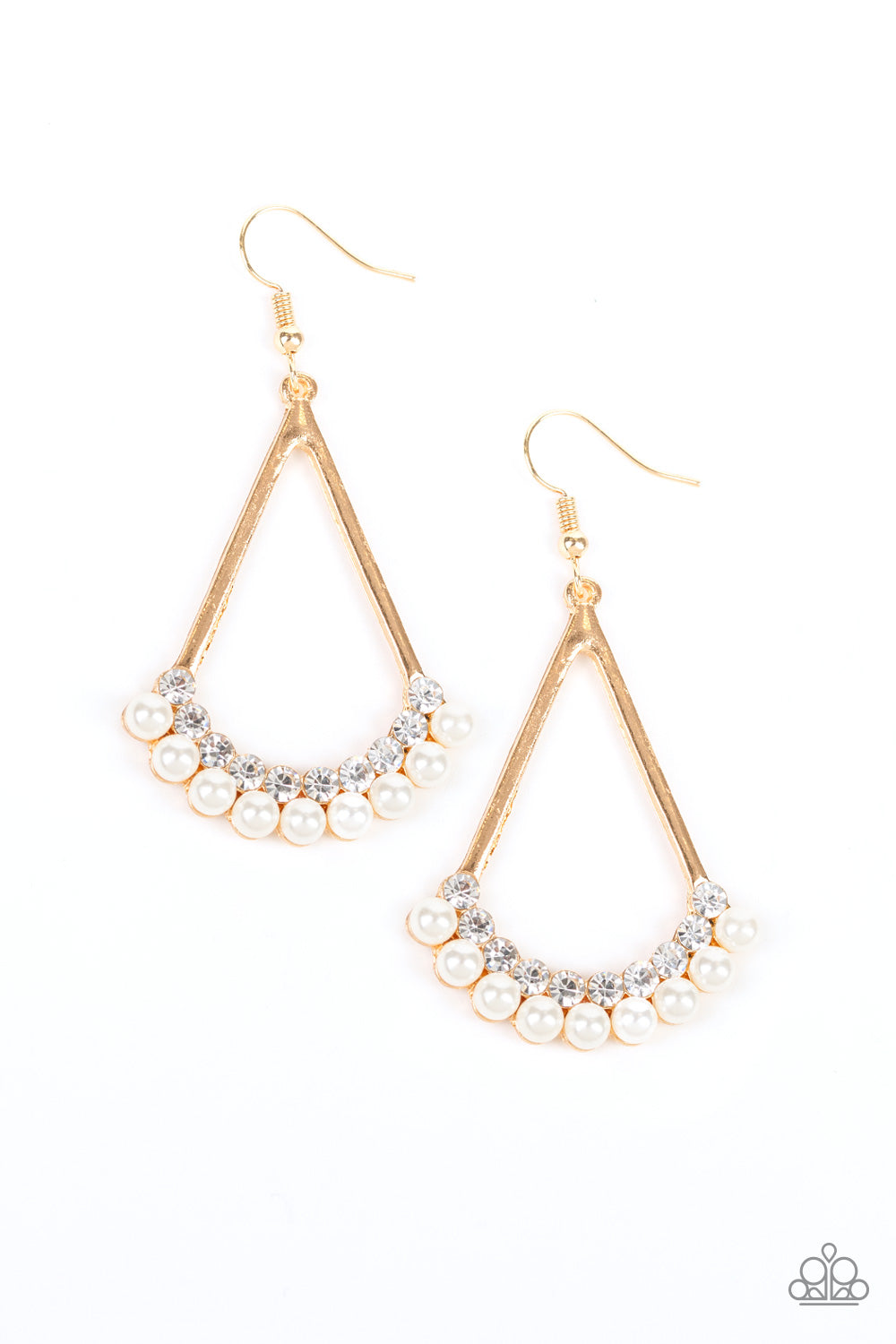 Top to Bottom - gold - Paparazzi earrings