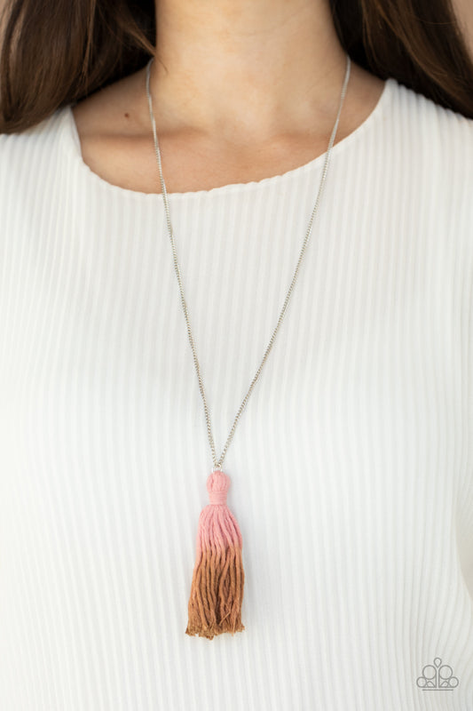 Totally Tasseled - pink - Paparazzi necklace