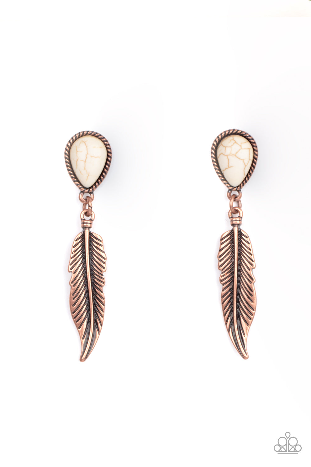 Totally Tran-QUILL - copper - Paparazzi earrings