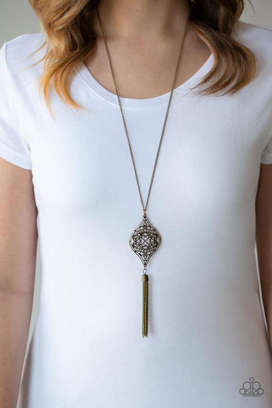 Totally Worth the TASSEL - brass - Paparazzi necklace