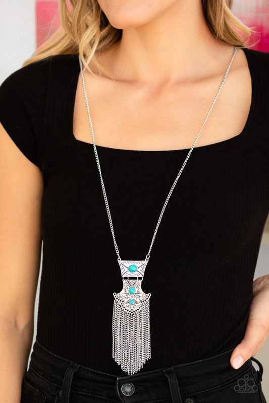 Totem Tassel - blue - Paparazzi necklace