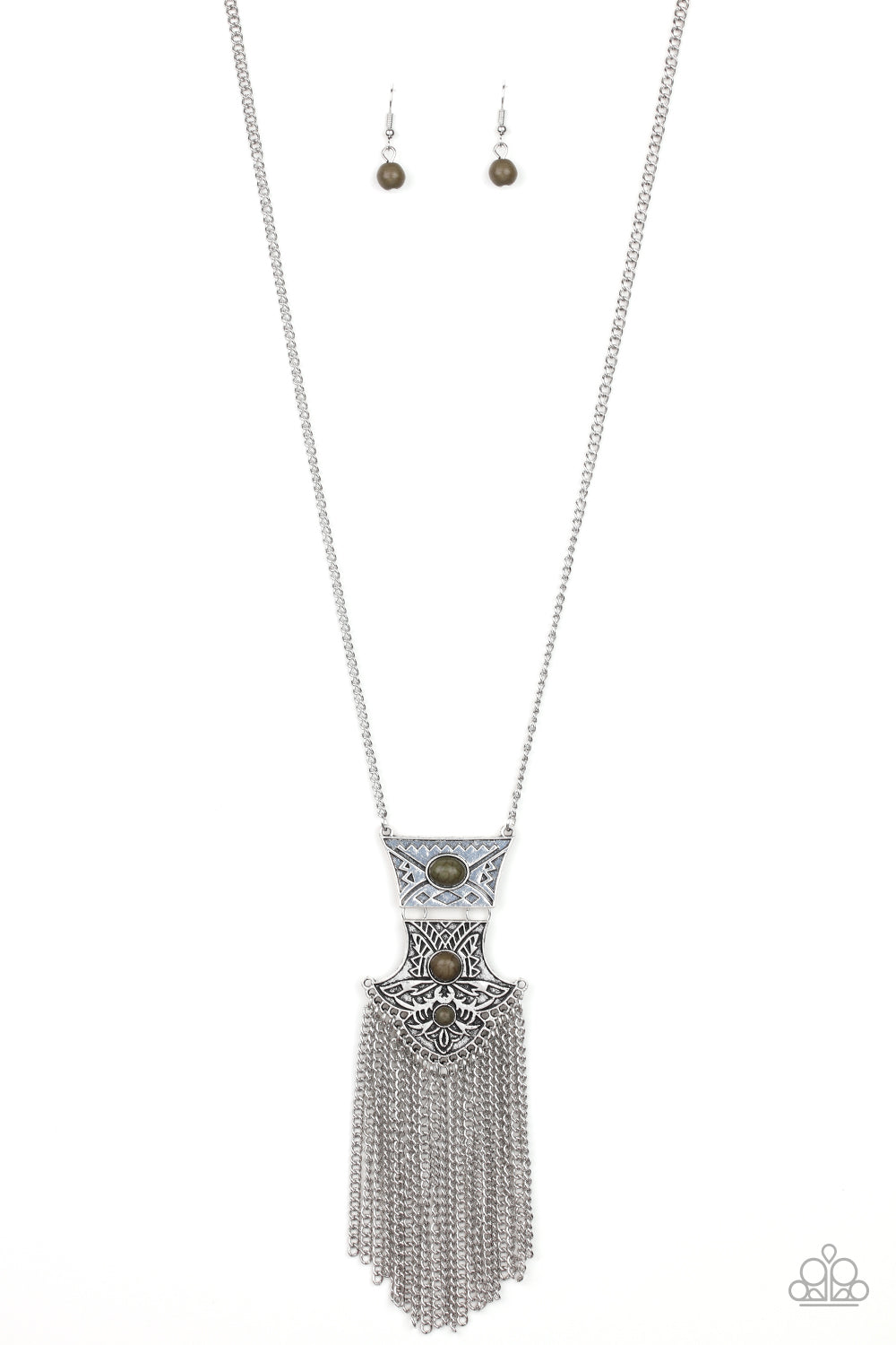 Totem Tassel - green - Paparazzi necklace