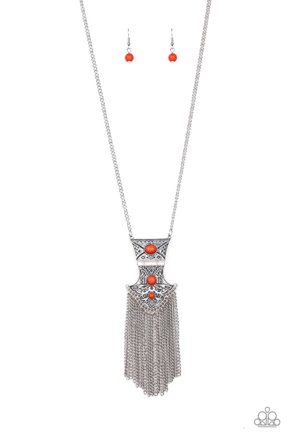 Totem Tassel - orange - Paparazzi necklace