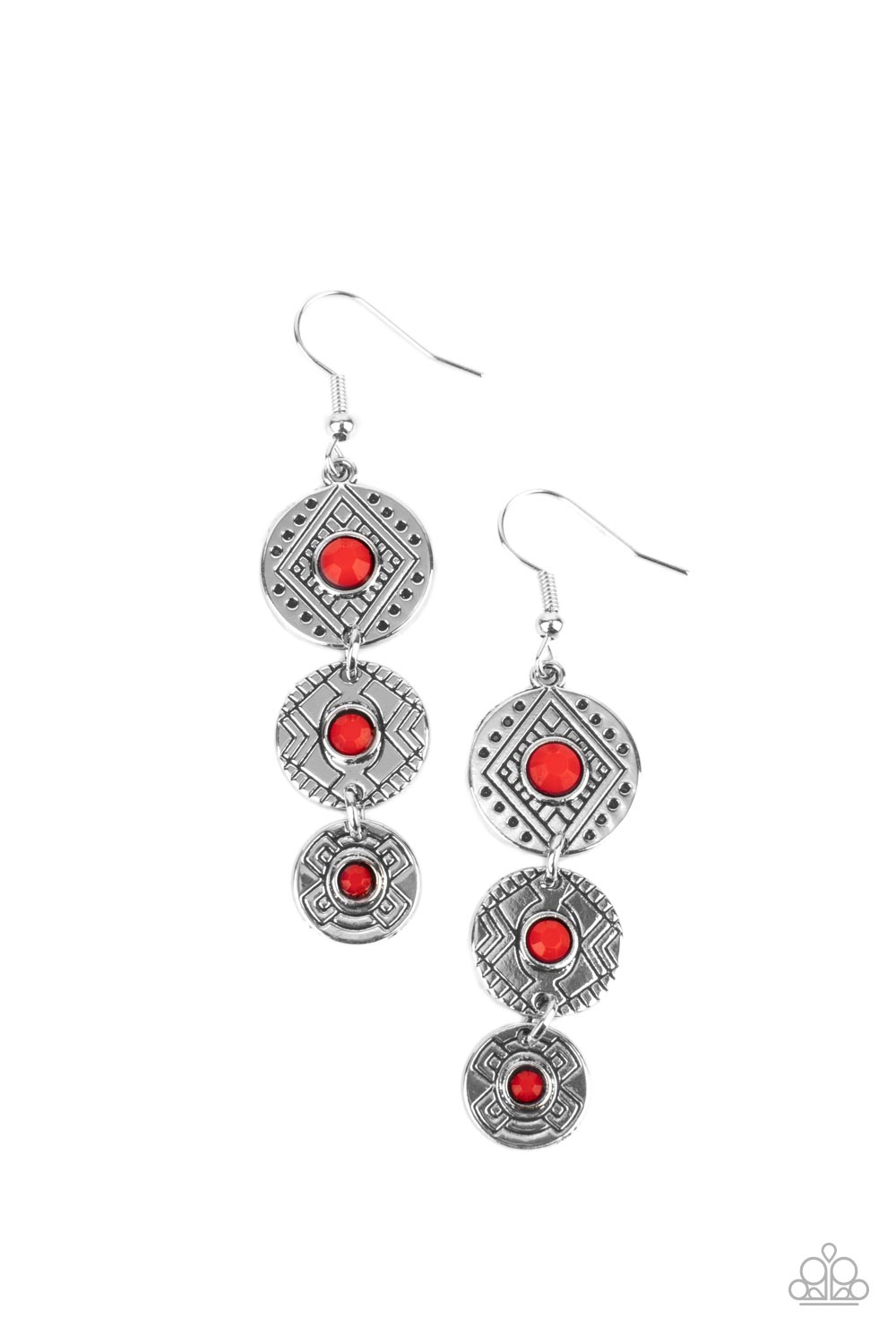 Totem Temptress - red - Paparazzi earrings