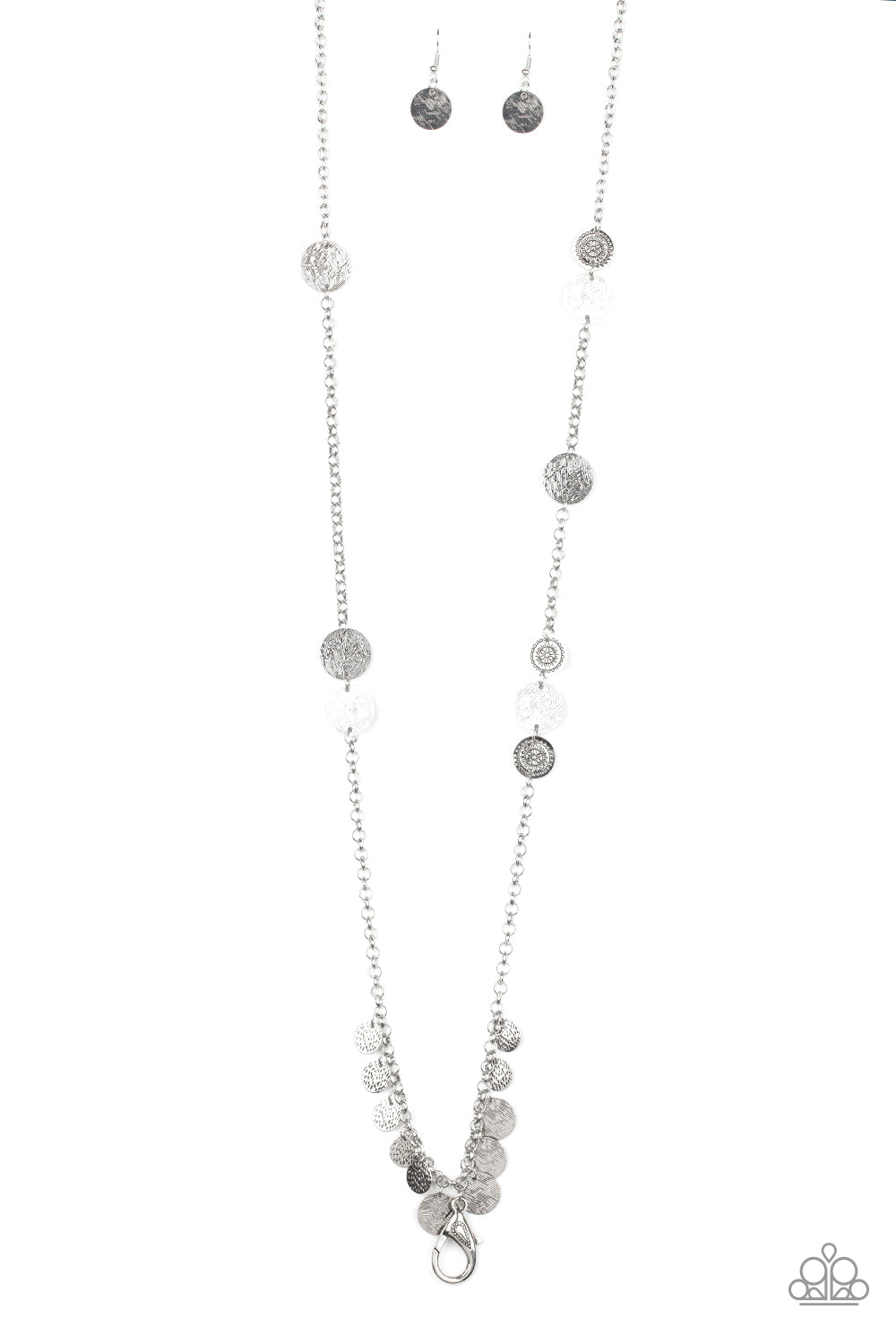 Trailblazing Trinket - silver - Paparazzi LANYARD necklace