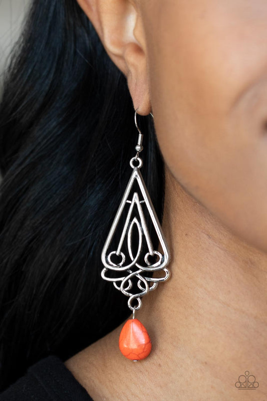 Transcendent Trendsetter - orange - Paparazzi earrings
