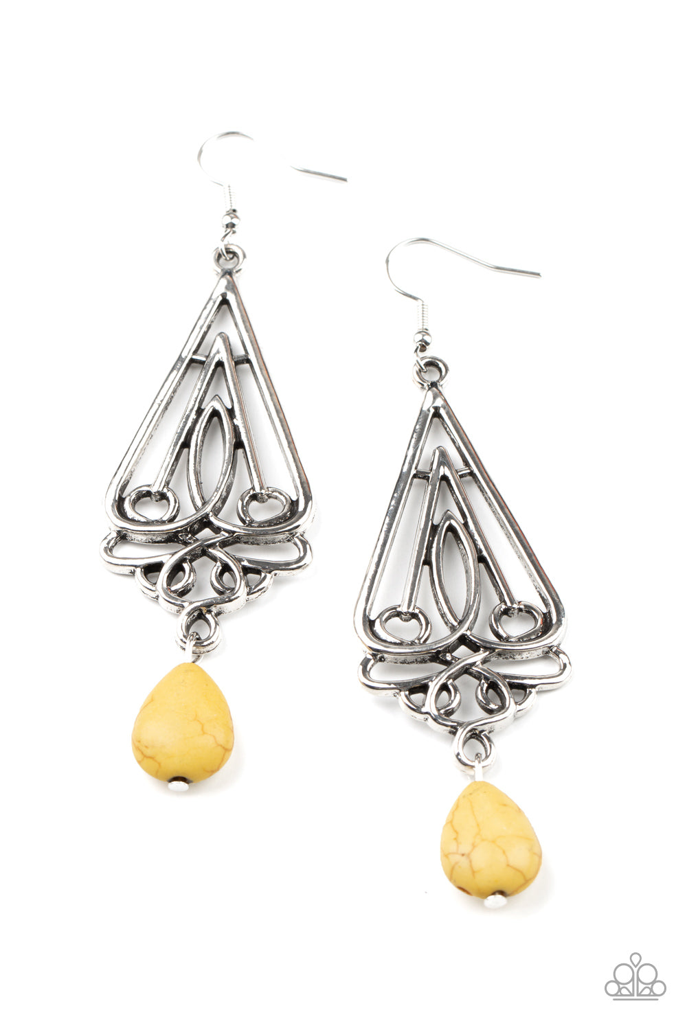 Transcendent Trendsetter - yellow - Paparazzi earrings