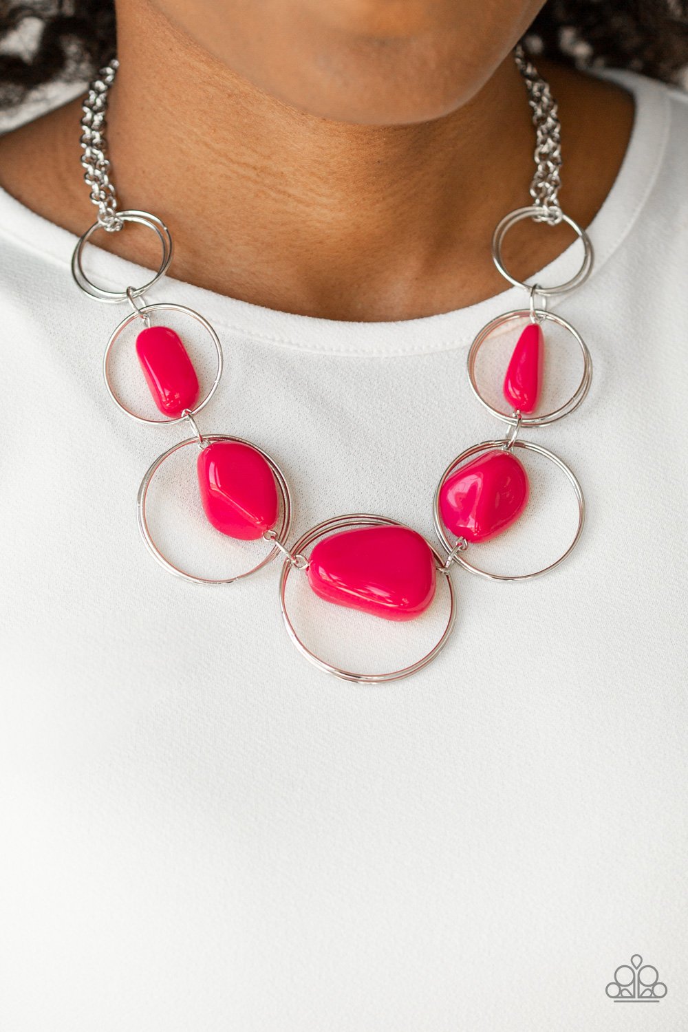 Travel Log-pink-Paparazzi necklace