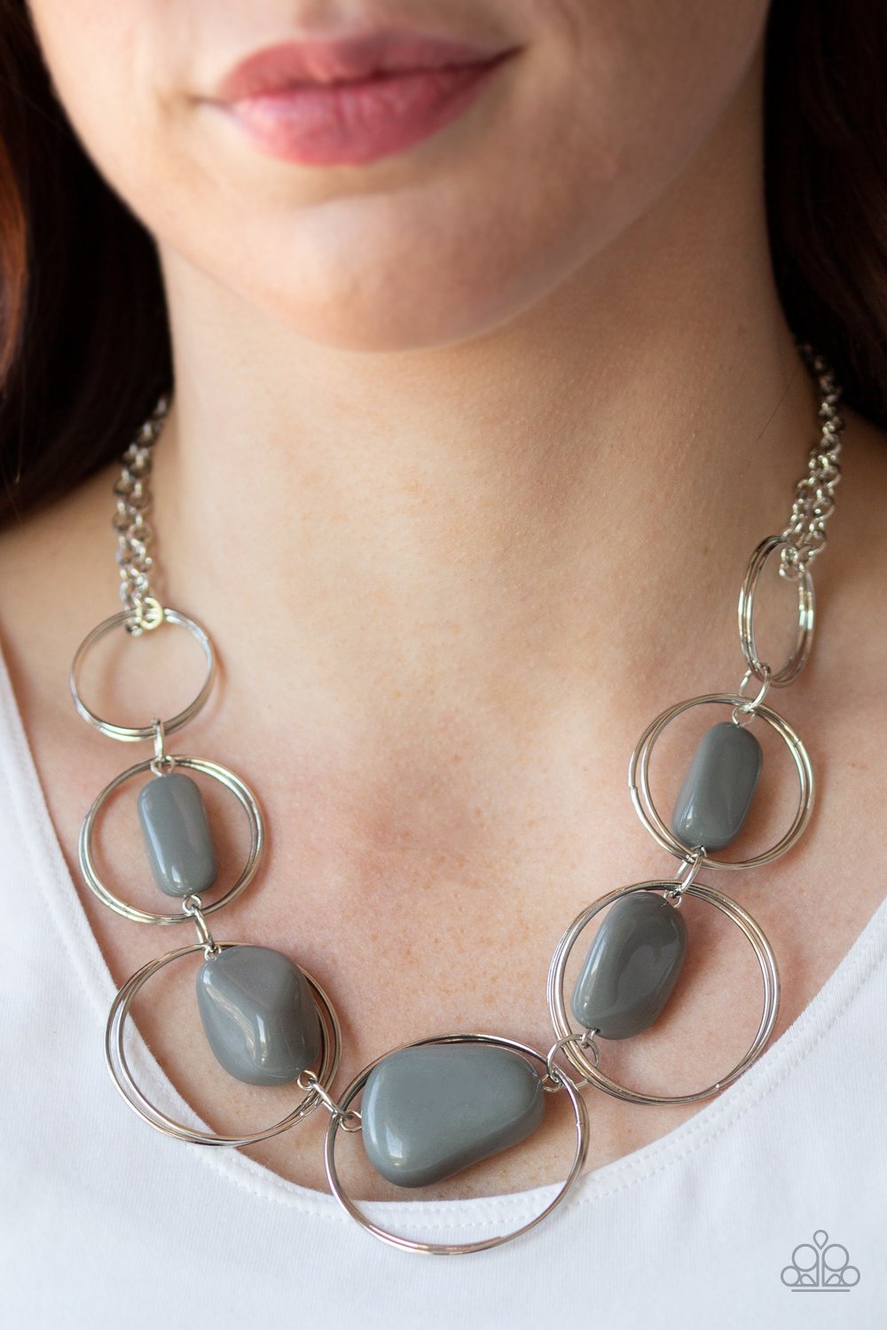 Travel Log-silver-Paparazzi necklace