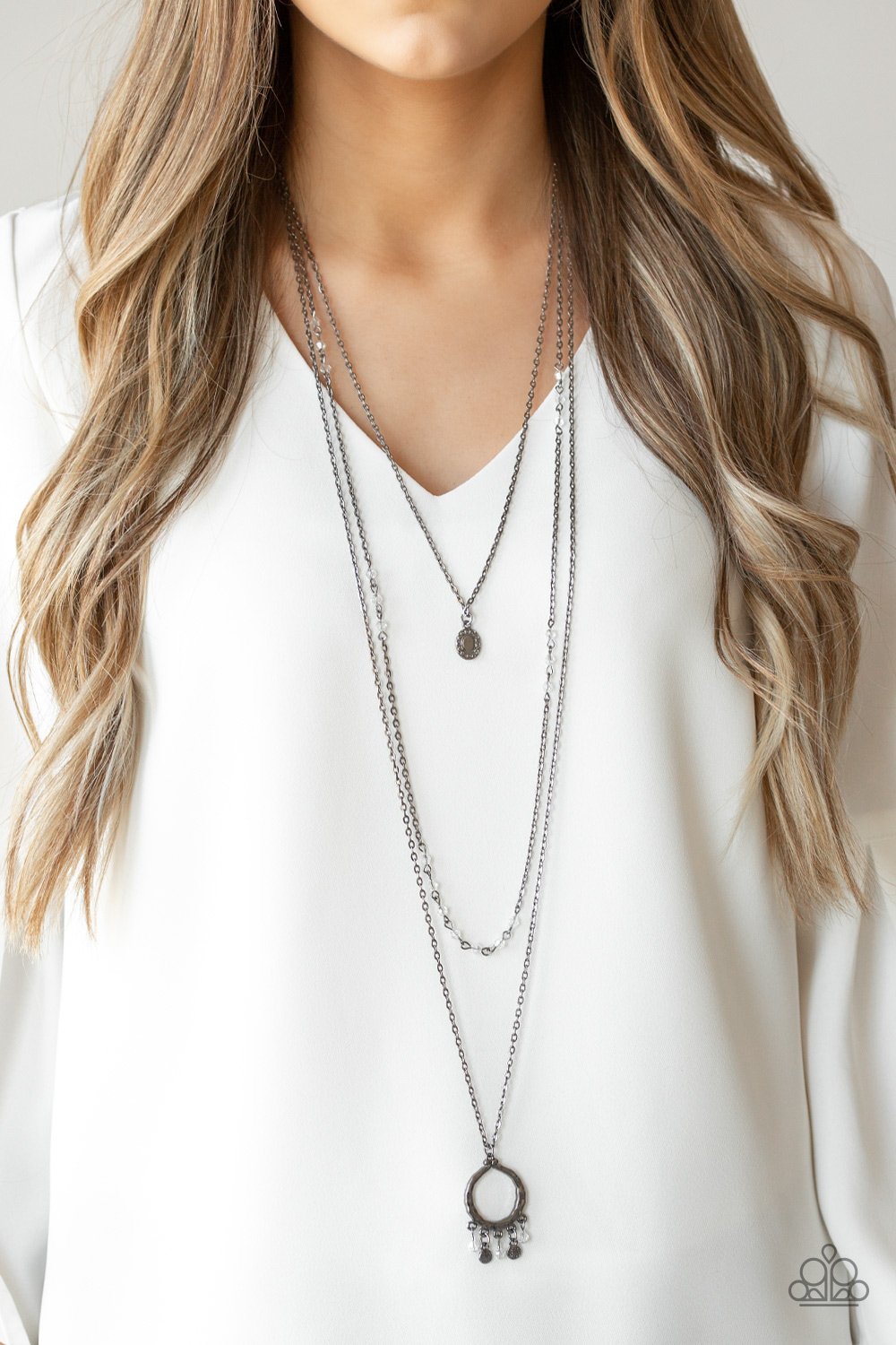 Treasures and Trinkets-black-Paparazzi necklace