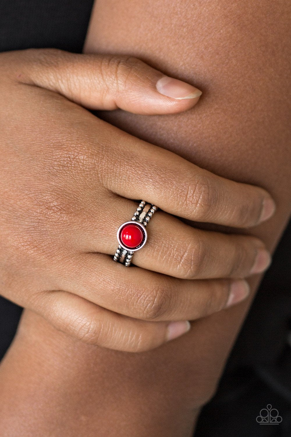 Trek and Field - red - Paparazzi ring