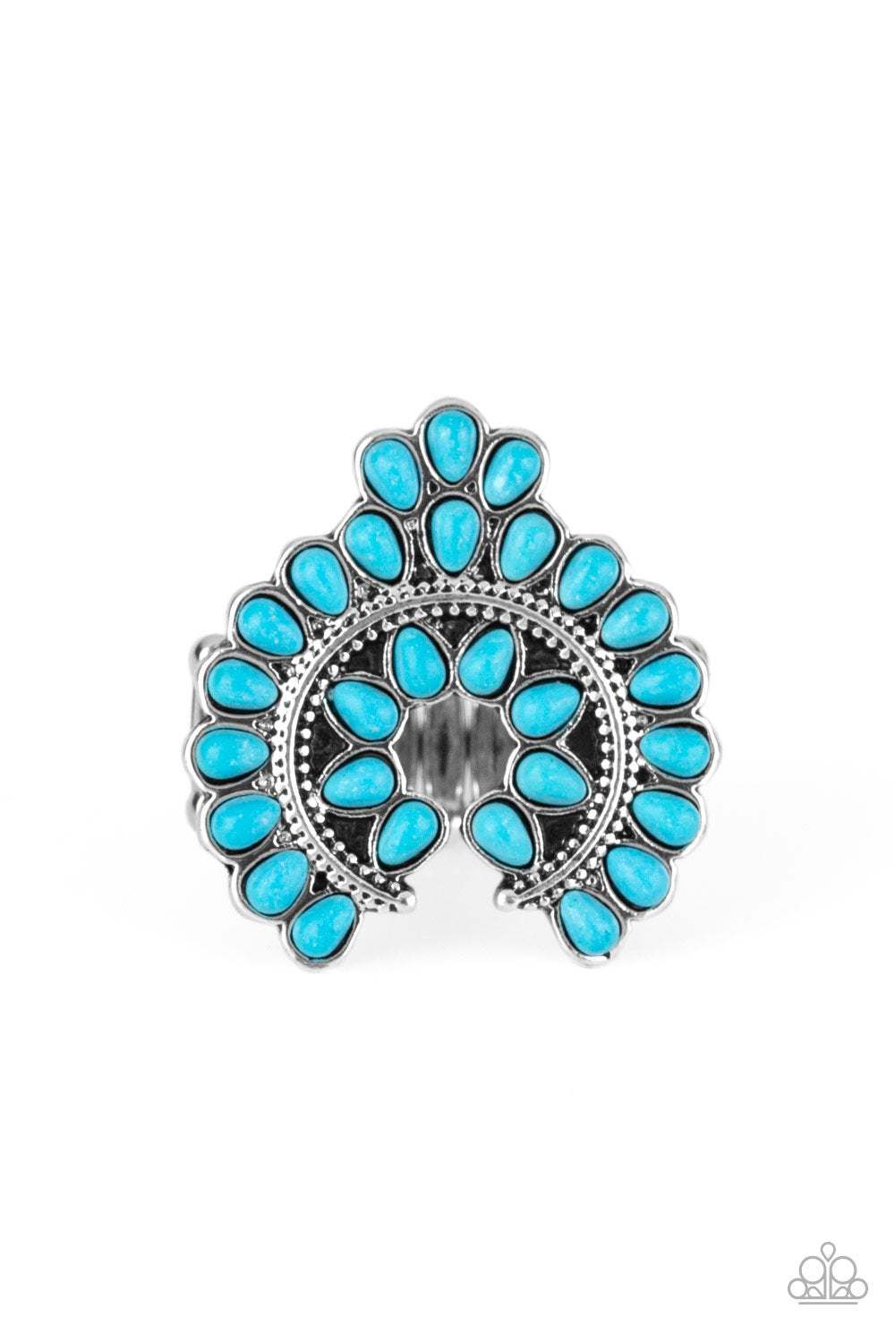 Trendy Talisman - blue - Paparazzi ring