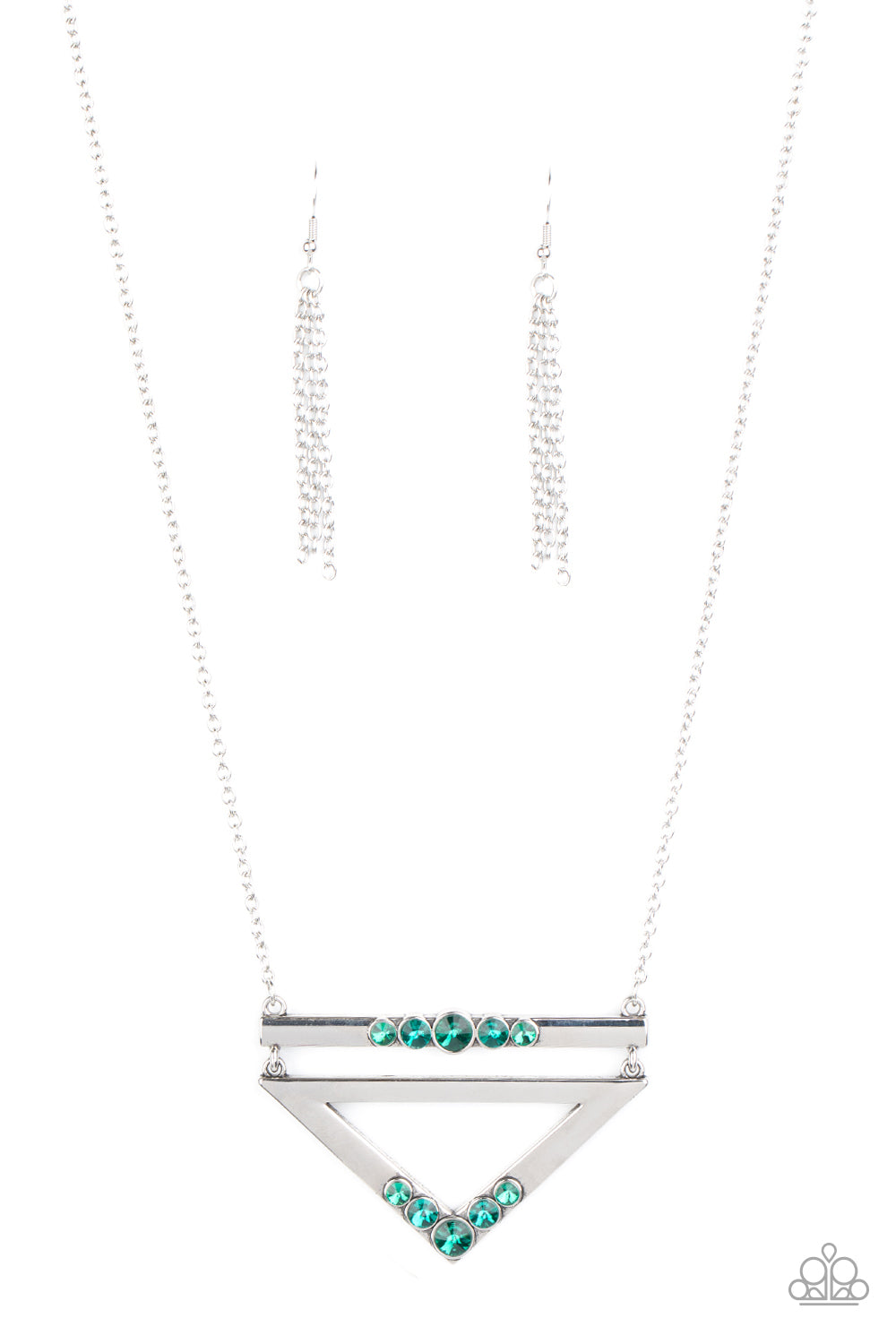 Triangulated Twinkle - green - Paparazzi necklace