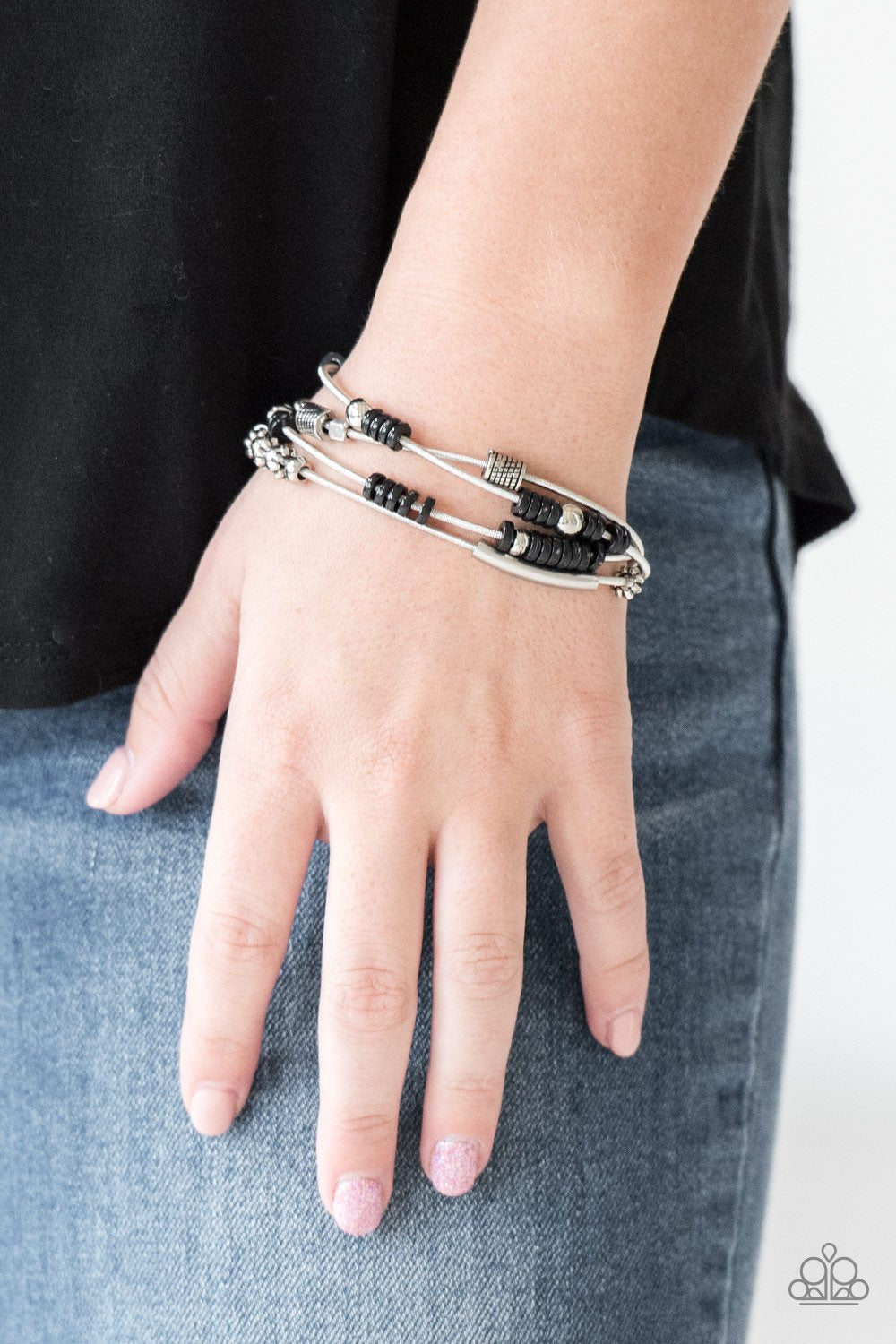 Tribal Spunk-black-Paparazzi bracelet