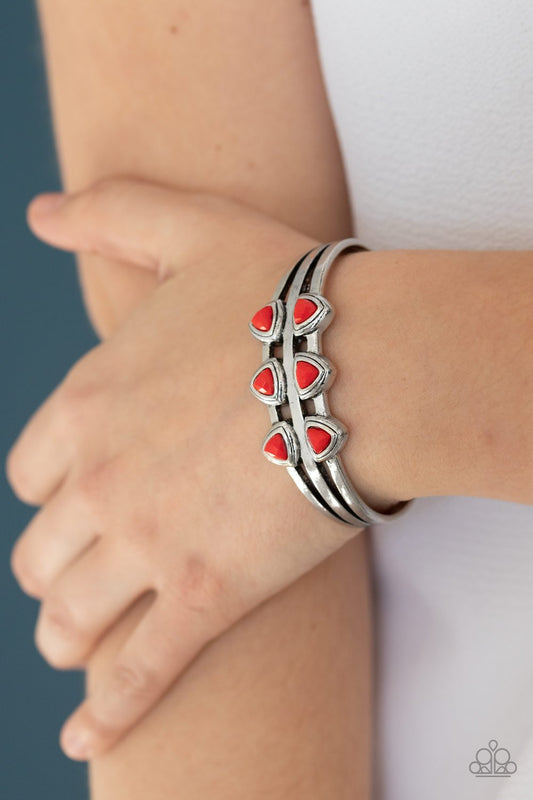 Tribal Triad-red-Paparazzi bracelet