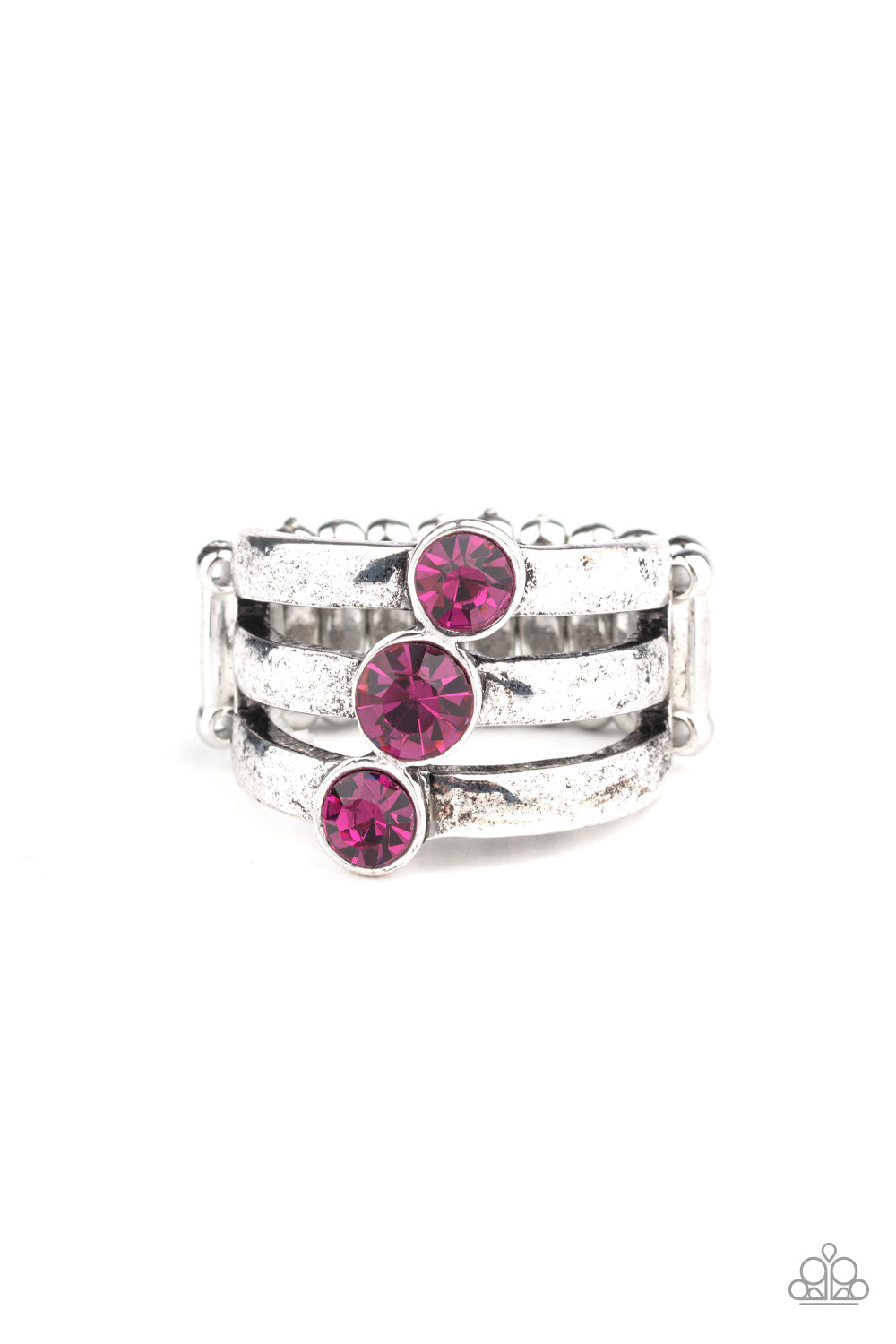 Triple the Twinkle - pink - Paparazzi ring