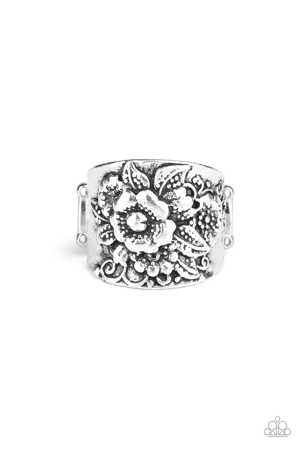 Tropical Bloom - silver - Paparazzi ring