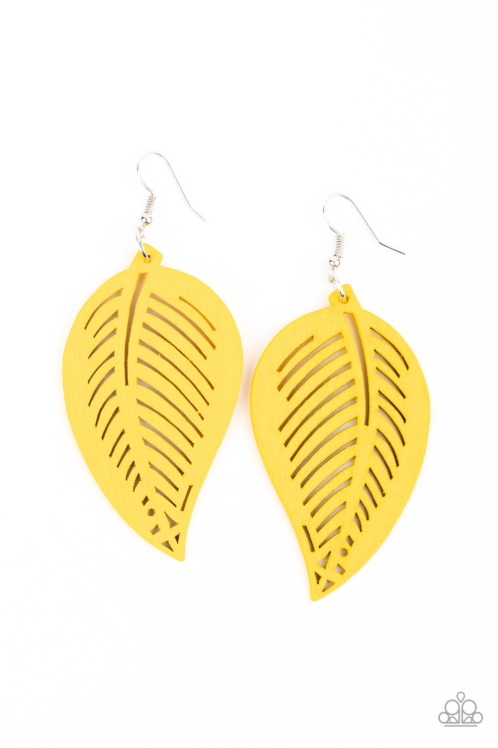 Tropical Foliage - yellow - Paparazzi earrings