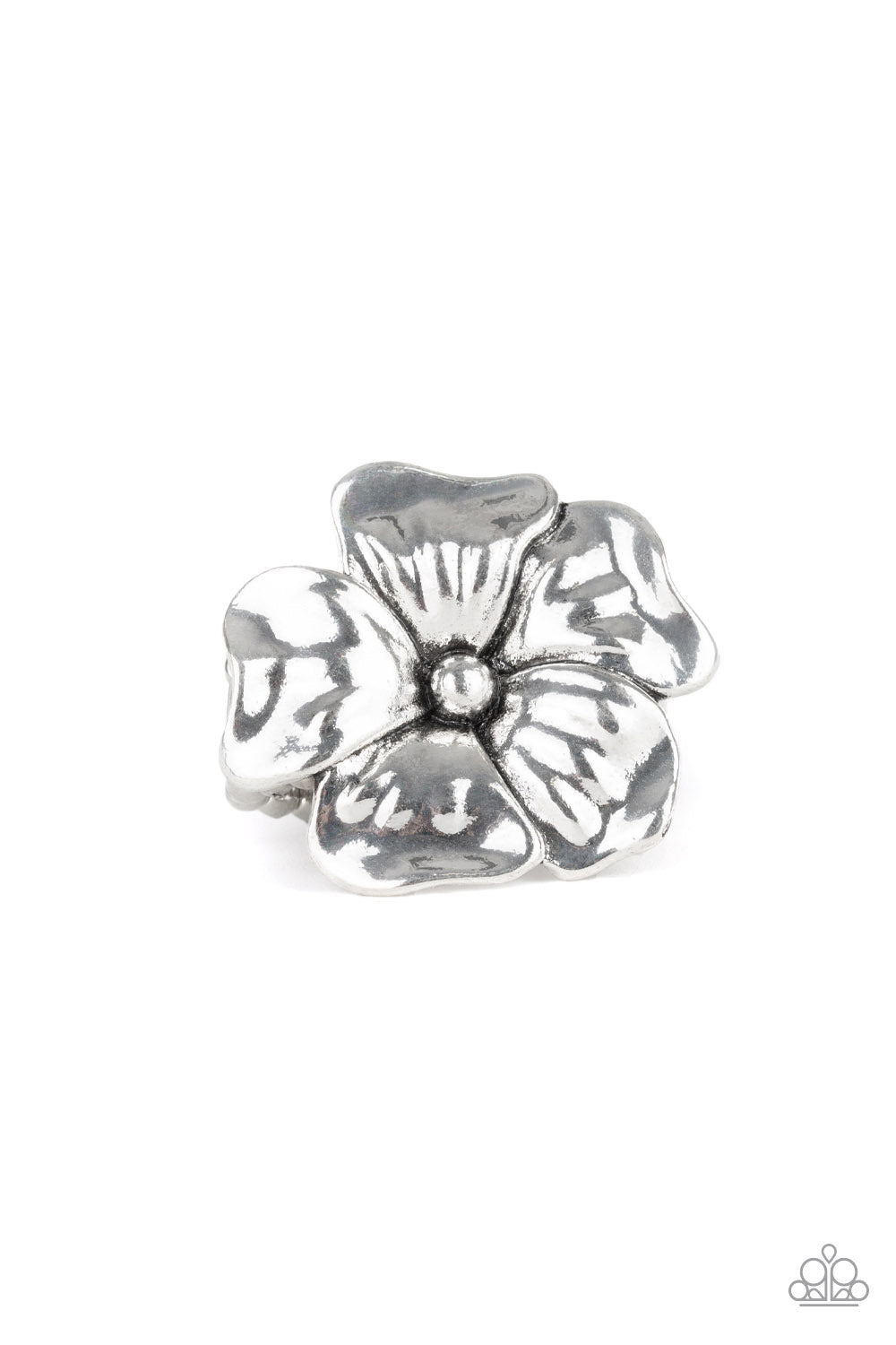 Tropical Gardens - silver - Paparazzi ring