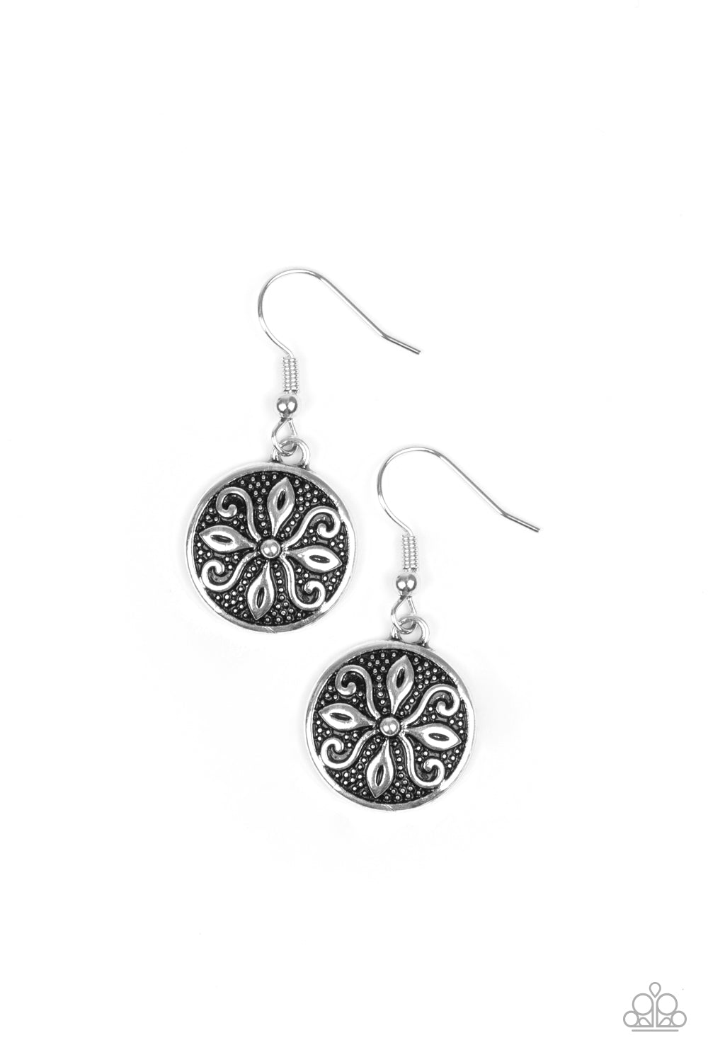Tropical Trance - silver - Paparazzi earrings