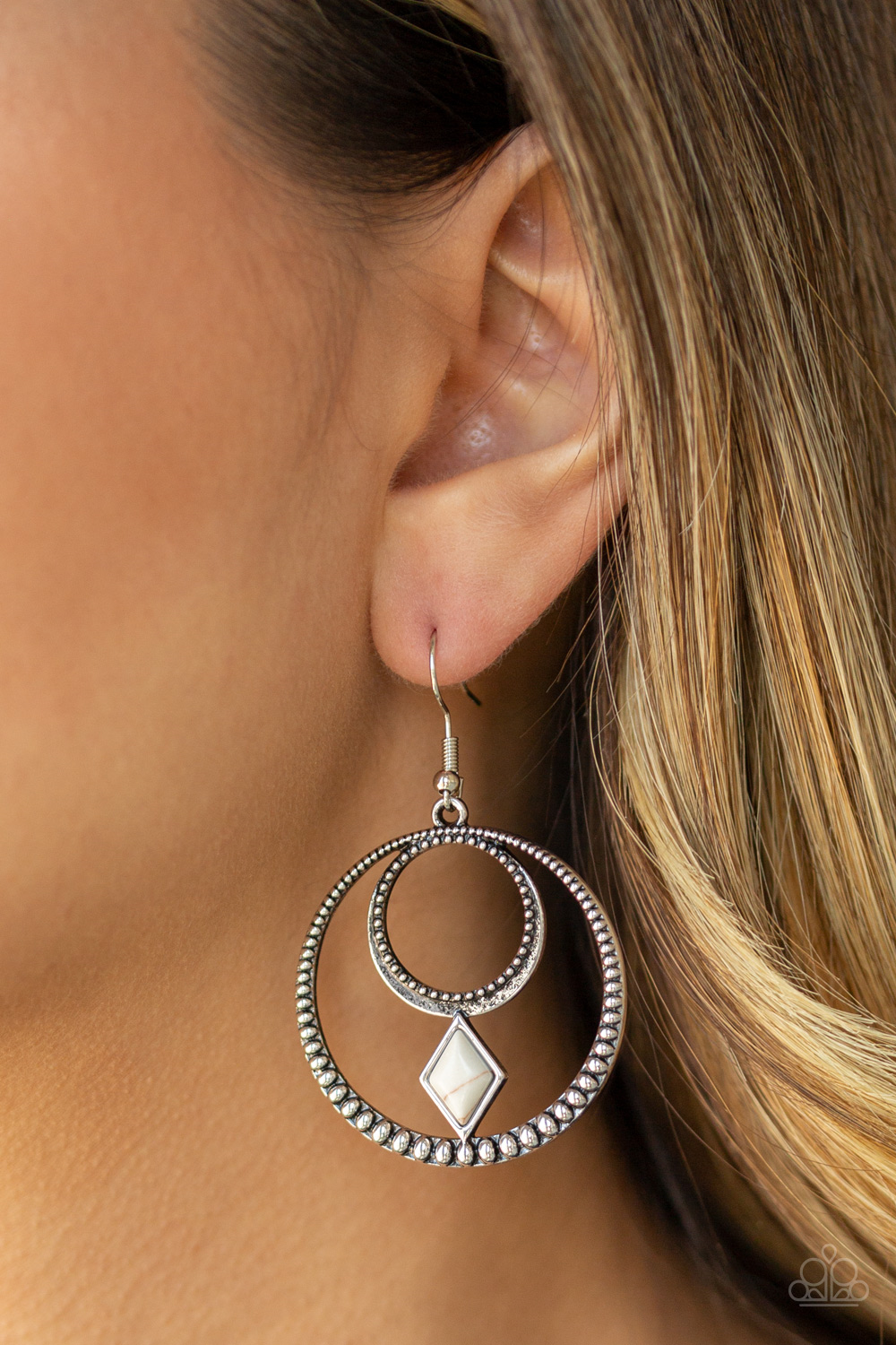 Tucson Tribute-white-Paparazzi earrings