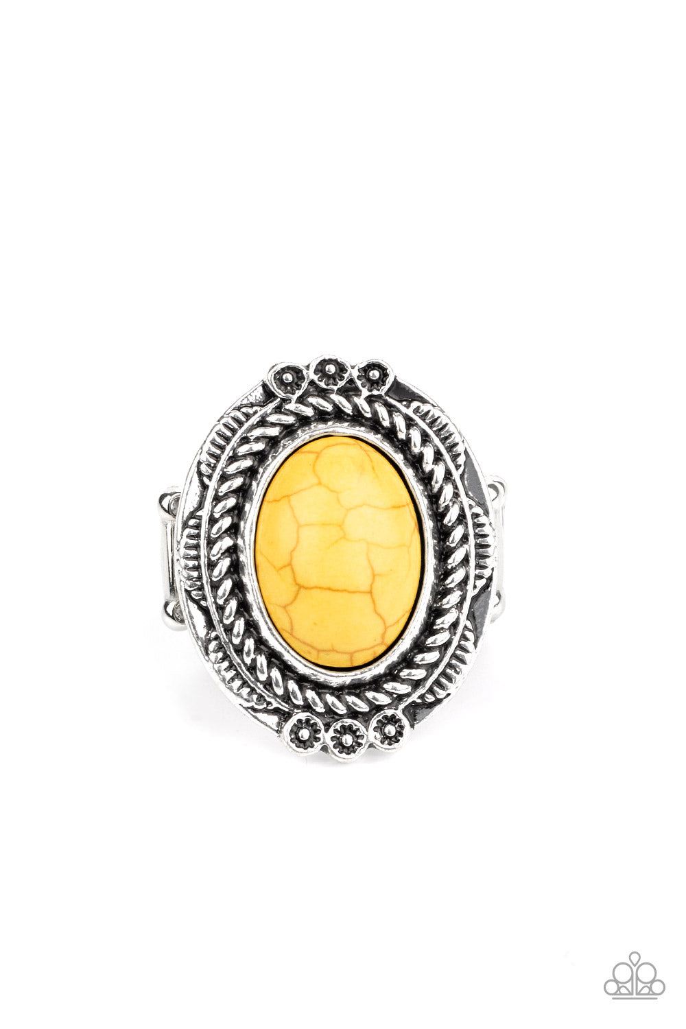 Tumblin Tumbleweeds - yellow - Paparazzi ring