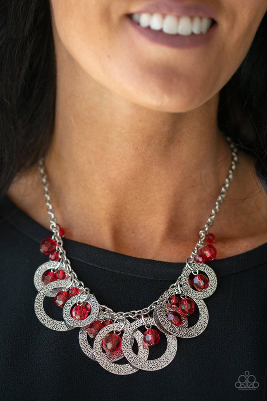 Turn It Up-red-Paparazzi necklace