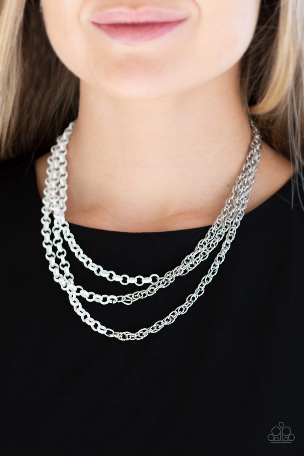 Turn Up the Volume-white-Paparazzi necklace